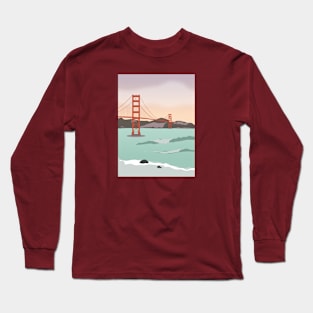 Waves under the Golden Gate Bridge, San Francisco, California Long Sleeve T-Shirt